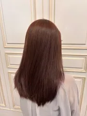 線條粉棕色作品，設計師 士嘉，台中豐原區Happyhair 豐原三店