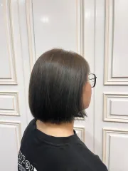 亞麻霧綠棕作品，設計師 士嘉，台中豐原區Happyhair 豐原三店
