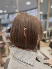 霧髮髮色 一刀切髮型作品，設計師 Kime，新北新莊區VANGO HAIR