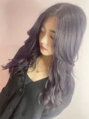 紫灰色作品，設計師 Vina，新北新莊區原 Hair Salon