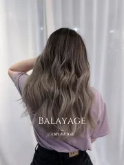 霧感奶茶手刷漸層染作品，設計師 Rachel 瑞秋，高雄左營區RAM hair studio
