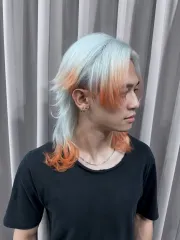 日系高層次剪裁 狐狸配色挑染作品，設計師 Momo，高雄苓雅區Mr.6 hair salon