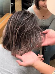 肩上低層次手刷染作品，設計師 R9羅捷，高雄新興區蘵沙龍