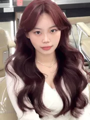 免漂霧感栗醋粉棕作品，設計師 Quan，台中北區LAB hairsalon