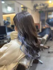 霧感月光藍染作品，設計師 COCO，台北內湖區新宿髮型內湖店