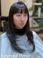 韓系長髮層次剪作品，設計師 Kacie凱西，台北大安區Senn Haus Salon