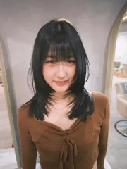 層次鎖骨髮作品，設計師 小美，台北大安區Hearts