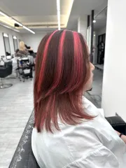 區塊設計染作品，設計師 威廉，台北中山區Kommhair 松江店