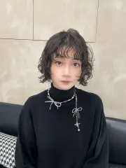 日系短捲髮作品，設計師 Yuumi，台北中山區space h. 南京店