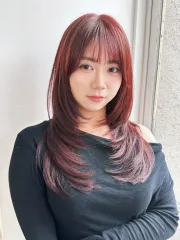 韓系層次+免漂紅棕色作品，設計師 Liz 🌰，台中西屯區Korewa