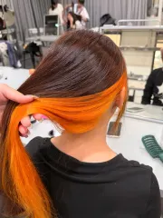 橘子汽水🍊作品，設計師 Anyu🫧，高雄三民區瘋美學髮廊