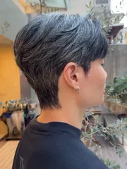 韓系層次燙+壓貼輪廓作品，設計師 Ice，台北大安區EGROOM