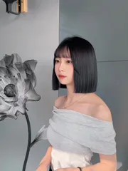 一刀切搭配質感藍紫色作品，設計師 irene，台中北屯區Faye hair salon