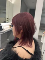 日韓 免漂莓果粉 層次短髮作品，設計師 Dior，高雄左營區川hair