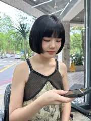 齊瀏海短髮波波頭作品，設計師 Alan，高雄新興區K&L Hair Salon