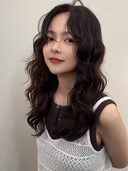 韓系水波紋燙髮作品，設計師 ALLY，台北大同區Fin hair