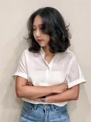 韓系層次剪裁作品，設計師 Sidney，台北大安區嘉璞髮藝