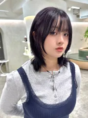日系及肩層次作品，設計師 Gia，台北大安區Hollyhair延吉店