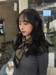 韓系層次捲髮作品，設計師 #熊，台北中山區holly hair 南西店