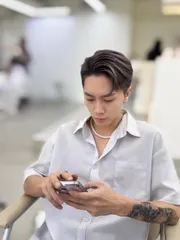 男生手刷染｜立體側分作品，設計師 Ester江柔，台中北區KOREWA
