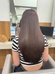 自然系水光直髮作品，設計師 CoCo，台北內湖區新宿髮型內湖店
