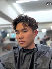 男生韓式微分燙作品，設計師 CoCo，台北內湖區新宿髮型內湖店