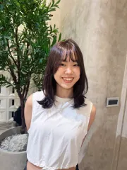 韓系層次內彎燙作品，設計師 Alina，台南中西區苒苒hair salon