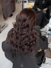 韓式波紋捲、霧感暖棕作品，設計師 Mos摩斯，台南東區Una hair salon 成大館