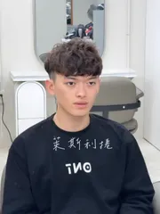 男生燙髮作品，設計師 Edder，新北板橋區1997’s hair salon