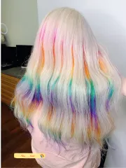 彩虹染髮作品，設計師 Aby，新竹竹北市嶋與間沙龍