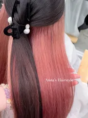 內餡染｜粉奶茶作品，設計師 安娜♥︎，台南東區Komm hair南紡店