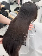 自然款縮毛矯正作品，設計師 安娜♥︎，台南東區Komm hair南紡店