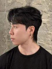 韓系六四分碎蓋狼尾作品，設計師 Jason，台中北區O3O一中中二店