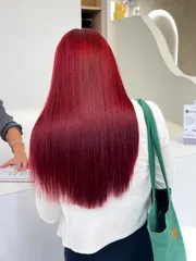 免漂海王紅髮色作品，設計師 Kasey凱希，新北板橋區Holly hair
