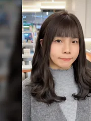 縮毛矯正x下擺自然弧度x冷棕色