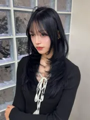 🫐🖤 韓系層次 × 藍黑色作品，設計師 芸，台北信義區space h.