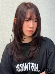 層次剪搭配暖霧棕