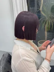 一刀切黑紫色作品，設計師 Nancy小寧，台北松山區KOMM hair微風店