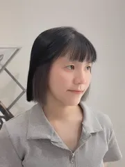 縮毛矯正&霧感鉛筆灰作品，設計師 稀稀💕，台南中西區Ran Ran hair studio
