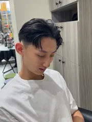 男士裁剪燙髮作品，設計師 Yuki，台南永康區初願髮藝