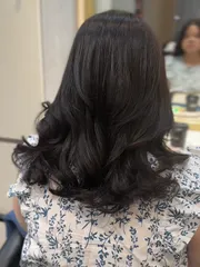 韓式層次波紋燙作品，設計師 Mina💋，新北永和區費思造型沙龍