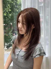 韓系層次剪+霧感奶茶棕作品，設計師 玫，新北板橋區At22