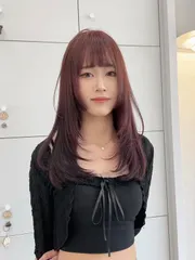 玫瑰粉棕•韓系層次剪髮作品,設計師 Yuna,台南東區Komm Hair南紡店