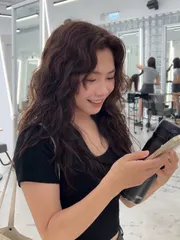 法式慵懶燙髮作品,設計師 Yuna,台南東區Komm Hair南紡店
