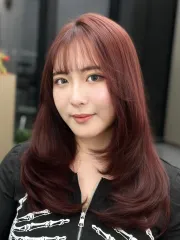 紅棕色作品，設計師 Nicole 妮摳，台中北屯區2006hair salon