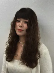 美式羊毛卷+霧感棕色