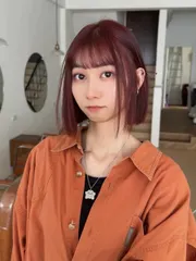 齊短髮·紅棕色作品，設計師 Yuri，新竹東區CIYU·汐嶼