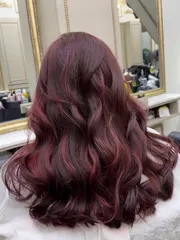 樹莓紅髮色作品，設計師 靜靜，高雄左營區VOSO hair