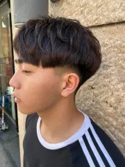 男生韓式捲髮作品，設計師 Kiki，台中西屯區Ek hair salon