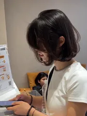 韓系短髮內彎燙作品，設計師 Bonny，台南中西區Komm Hair 台南中山店
